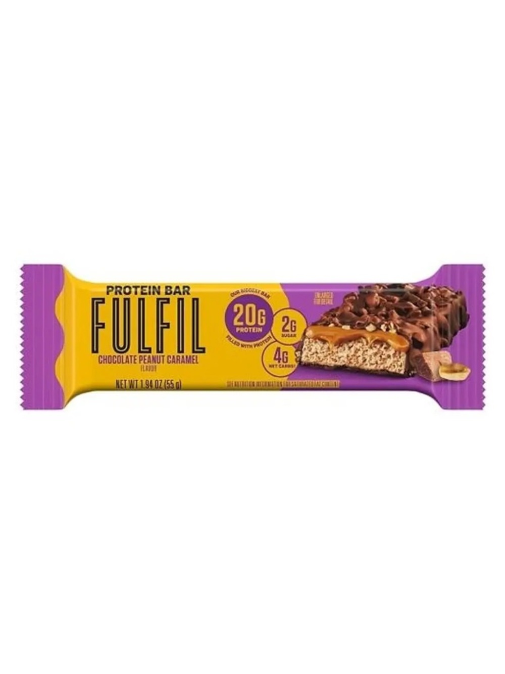 New FULFIL Double Dipped Chocolate Peanut Caramel 20g Protein Bars 6 Count🍫🥜